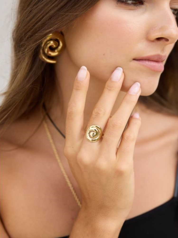 Boucles d'oreilles en acier inoxydable SPIRALE