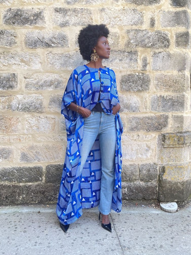 Kimono taille unique en satin EDEM