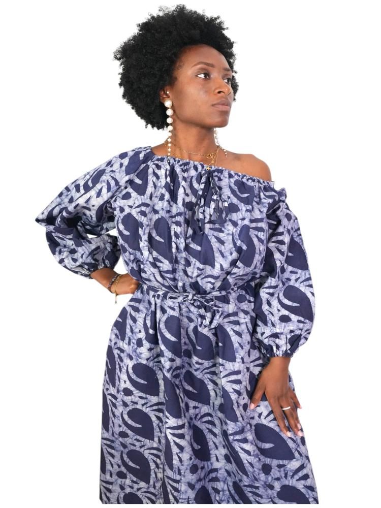 Robe ample en tissu batik